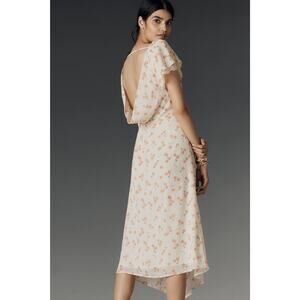 AFRM Vittoria Boat-Neck Ruched Maxi Dress Anthropologie NWT Medium